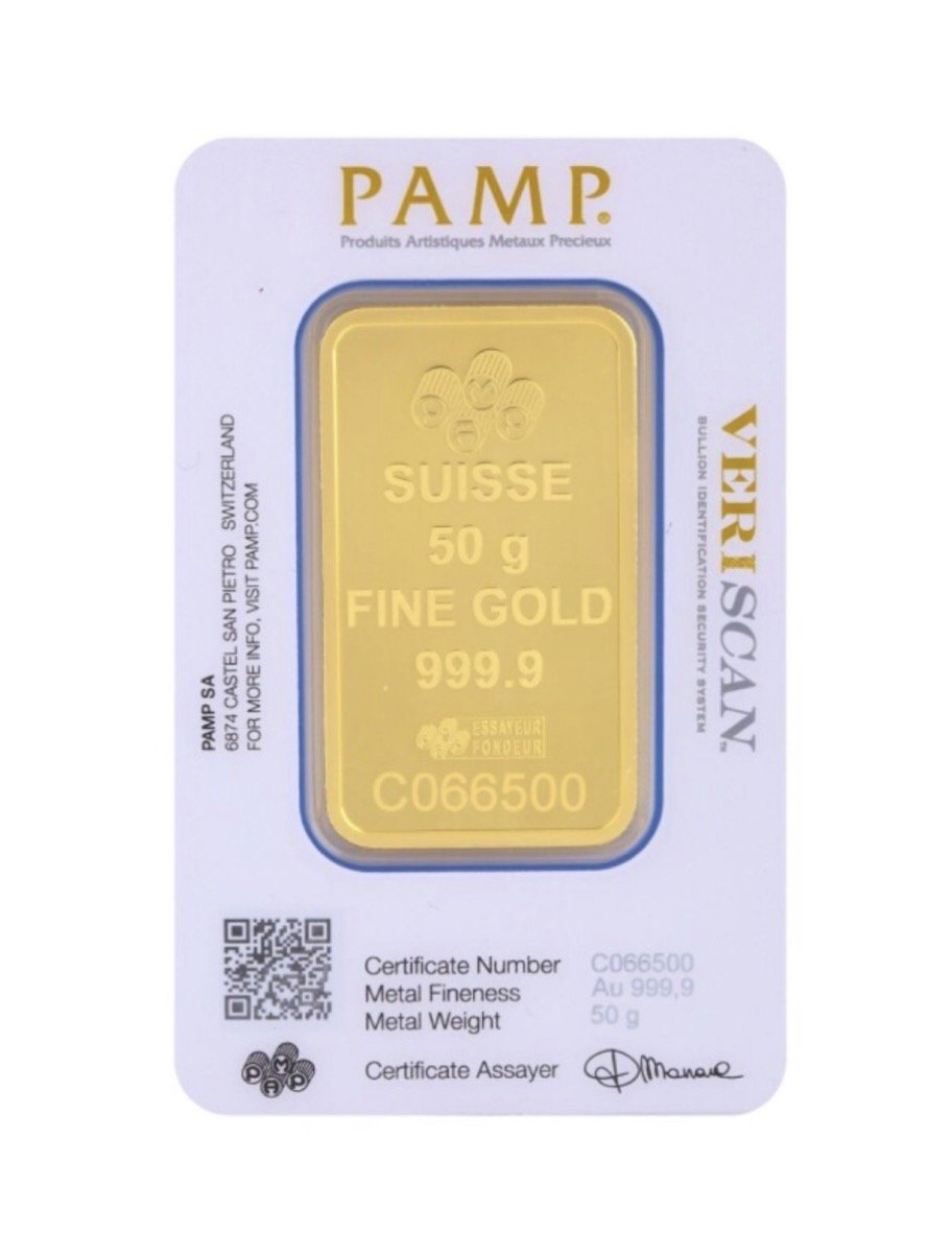 سبيكة ذهب 50 جرام عيار 24 - PAMP